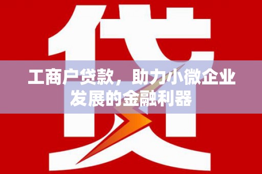 小金工商户贷款，助力小微企业发展的金融利器