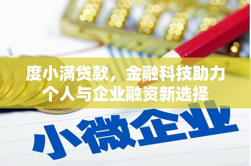 巨野度小满贷款，金融科技助力个人与企业融资新选择
