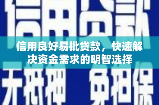 桑日信用良好易批贷款，快速解决资金需求的明智选择