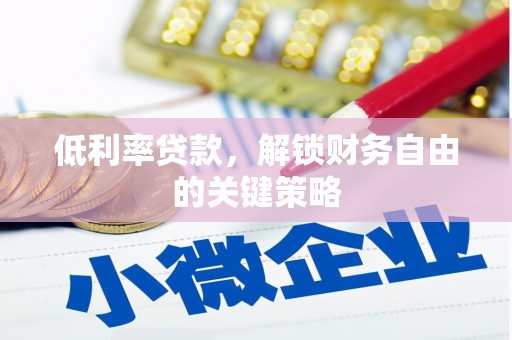 玛沁低利率贷款，解锁财务自由的关键策略