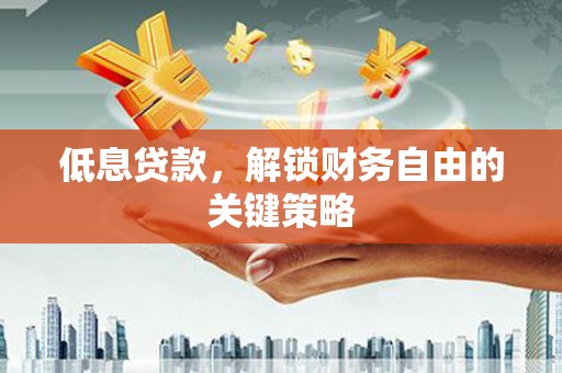 如皋低息贷款，解锁财务自由的关键策略